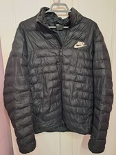 Nike Puffer Jacket Mens UK Size S Small Black Zip Winter Coat