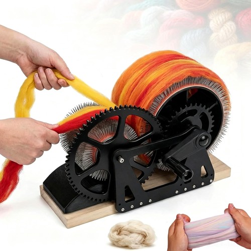 Wool drum carding - wool, hand