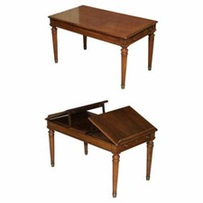 RARE ANTIQUE CIRCA 1860 LIBRARY WRITING TABLE DESK WITH TWIN WRITING SLOPES
