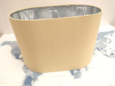 Large Oval beige quality lampshade - silver lined  - 38 x 23 x 25cm no flaws