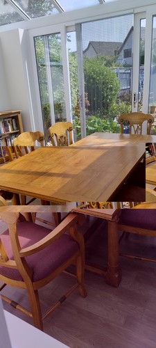 Solid wood dining table - dining, 6