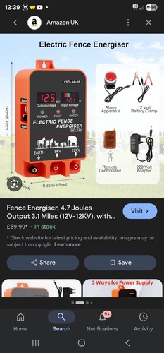 Electric fence energiser - electric,