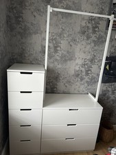 Ikea Nordli Chest Of Drawers,  White and rail