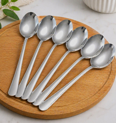 6pc stainless steel spoon set - stainless,