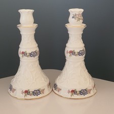 Royal Tara Ireland Fine Bone China Floral  Candlesticks