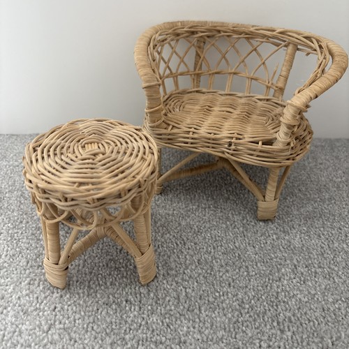 Vintage dolls wicker patio - dolls, set