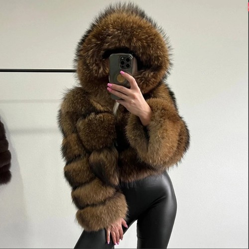 Women faux fur hood shaggy - uk,