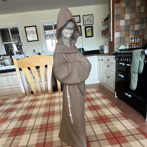 Lladro monk statue figure with - monk,