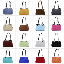 Luxury Italian Made Real Suede Leather Shoulder Bag – 3 Compartments