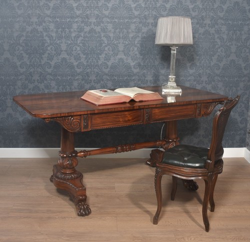 Regency rosewood library - library, table