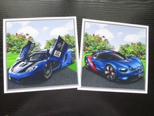 Set of  2 x BLUE SPORTS CAR