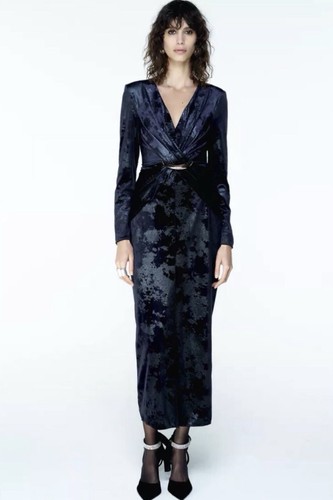 Zara women velvet dress size - zara,