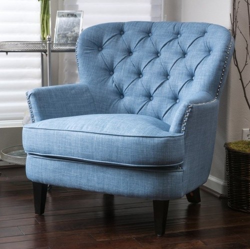 Light blue oversized - blue, tufted