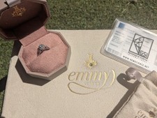 Emmy London Platinum Diamond Halo Ring 0.33ct – GSI Cert – Boxed