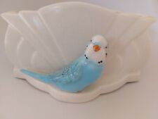 VINTAGE FALCON WARE VASE/JARDINIERE - 1950s - BLUE BUDGERIGAR - GOOD CONDITION