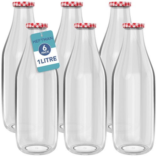 Heftman glass milk bottles - glass,