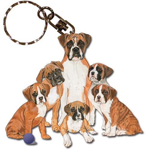 Boxer keychain wooden - keychain,