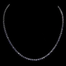 Silver Necklace Tanzanite Genuine Natural Gems Solid Sterling 18 to 19 3/4 Inch