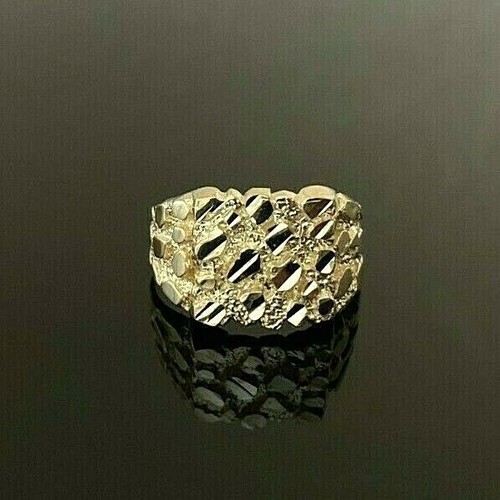 10k yellow gold medium nugget - yellow,