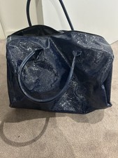 Brand New Carolina Herrera Patent Blue Duffel Bag 