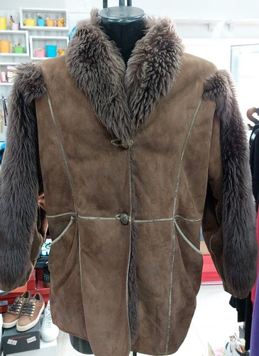 Pre owned brown shearling coat - pre-owned,