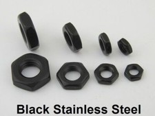 Black Stainless Steel Thin Nuts  DIN 639 ISO 4035 M3 M4 M5 M6 M8 M10 Half Nut