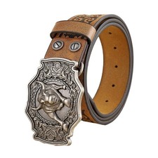 Bull Pattern Buckle Belt