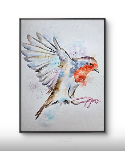 Original robin watercolour - original,