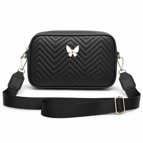 Black quilted crossbody - crossbody, bag