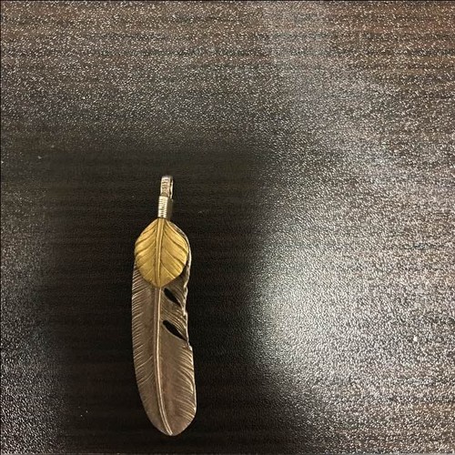 Extra large gold feather - large,