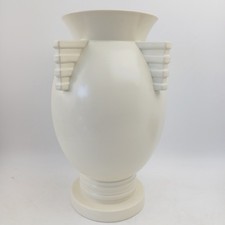 Charles Catteau Boch Louviere? Large White  Art Deco Odeonesque Ceramic Vase