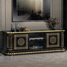 NEW Italian TV Cabinet - Black and Gold