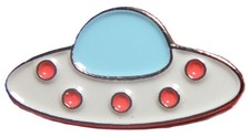 Ufo flying saucer pin - flying, badge