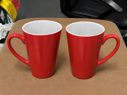 Set red ceramic mugs - set,