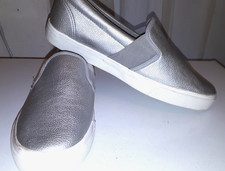 VGC Ladies 7/41 Silver slip on Holiday Summer shoes pumps trainers