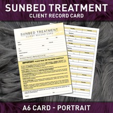 Pack of Client customer record Cards for Sunbed Tanning Salons gyms 18+