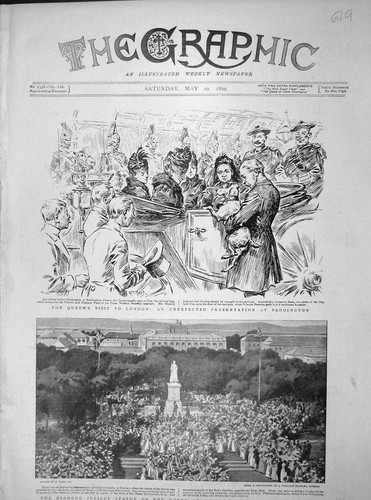 Old antique print 1899 queen - 1899,