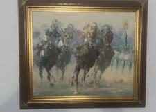 Horse Racing Oil On Canvas