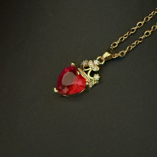 Red heart crown - crown, necklace