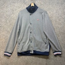 Adidas Jacket Mens UK L Grey Navy Cotton Team GB Varsity Style Olympics 2012