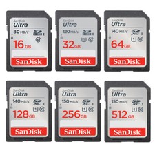 SanDisk 16GB 32GB 64GB 128GB 256GB Ultra Class 10 UHS-I SD SDHC SDXC Memory Card