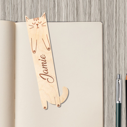 Personalised cat bookmark - personalised,