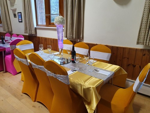 Used spandex wedding chair - used,