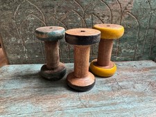 3 Vintage Wooden Industrial
