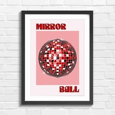 Disco Mirror Ball Pop Art Red
