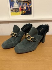 Aldo dark green mules with