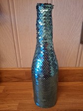 Sequined Babycham Zip-Up Bottle Cosy. Beautiful Blue, Bottle Not Included