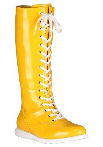 Yellow wrestling costume boots - yellow,