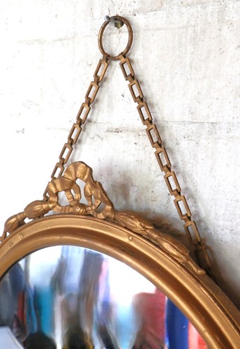 Antique convex wall mirror - convex,