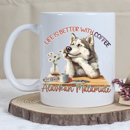 Pet dog mug funny alaskan - dog, mug,